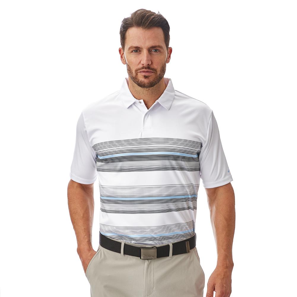 Concealed Placket Striped Polo Shirt